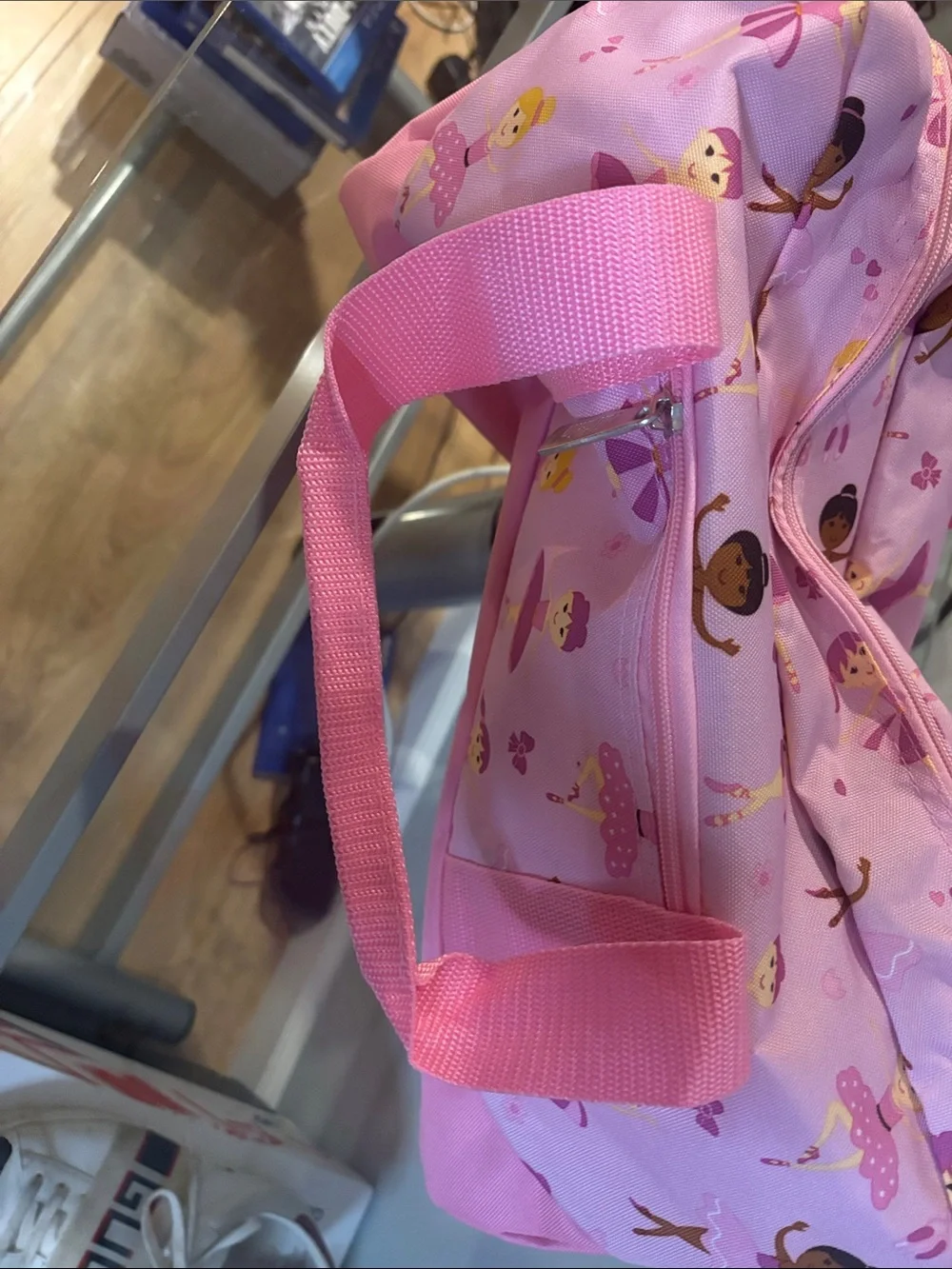 Kids Pink Ballerina Print Duffel Bag